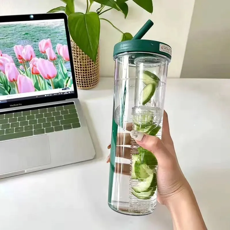 700Ml Water bottle with foldable straw