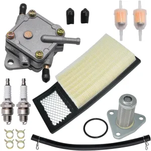 72021-G01 25683-G1 Fuel Pump 72144-G01 Air Filter Kit for EZGO Gas Golf Cart TXT & Medalist 1994 up 4-Cycle 295cc 350cc Engines with Spark Plugs