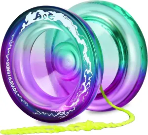 7YO AOE Responsive Yoyo for Kids & Adults Pro, Professional Yoyo Dual Function with Finger Spin Holes, Plastic Trick Yo-yo with Bag, 10 Yoyo Strings, Unresponsive Bearing Kit