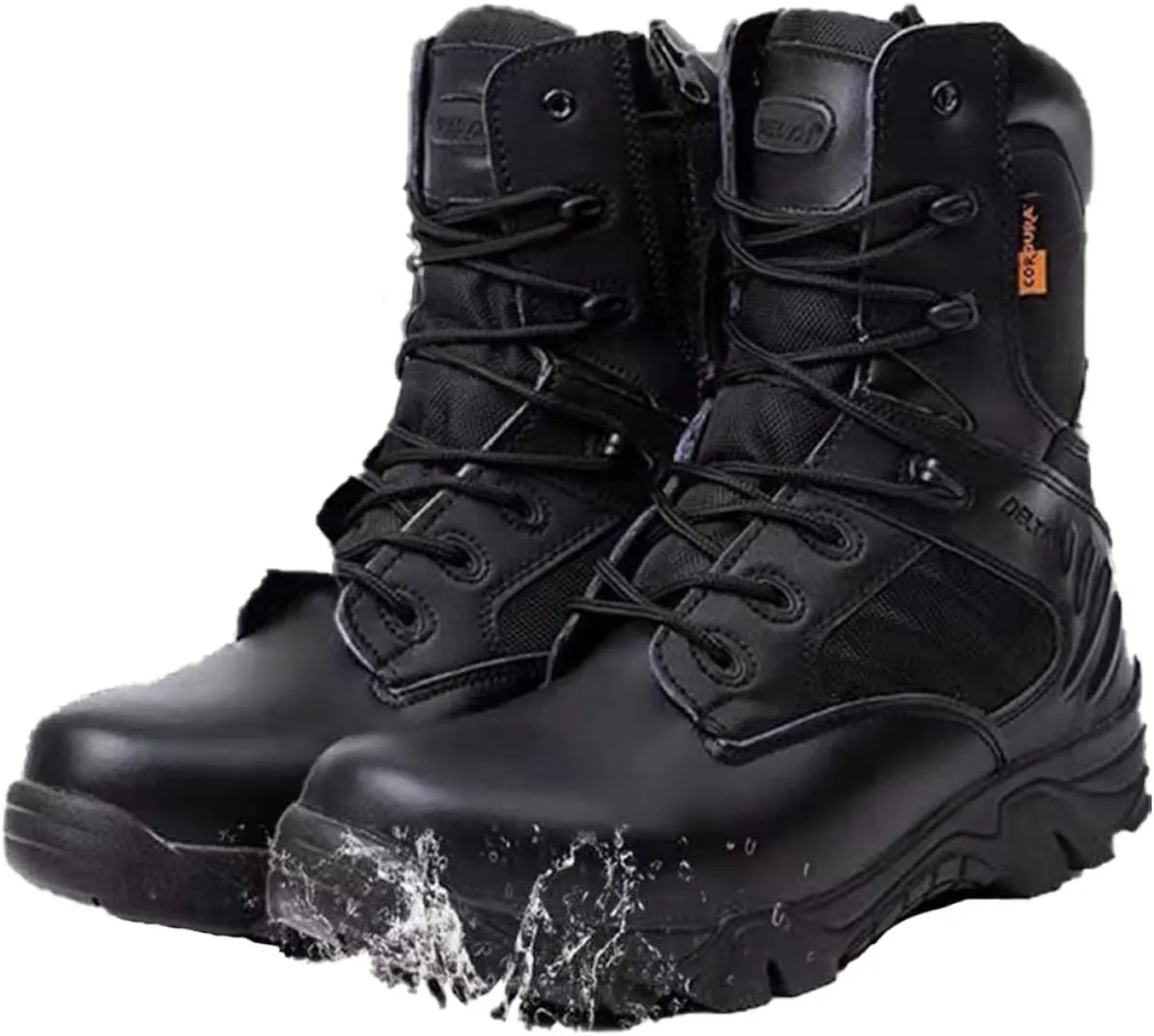 8 Inch Tactical Military Boots for Men & Women - Side Zipper Combat Work Shoes Hiking Trekking Mountaineerin Boots