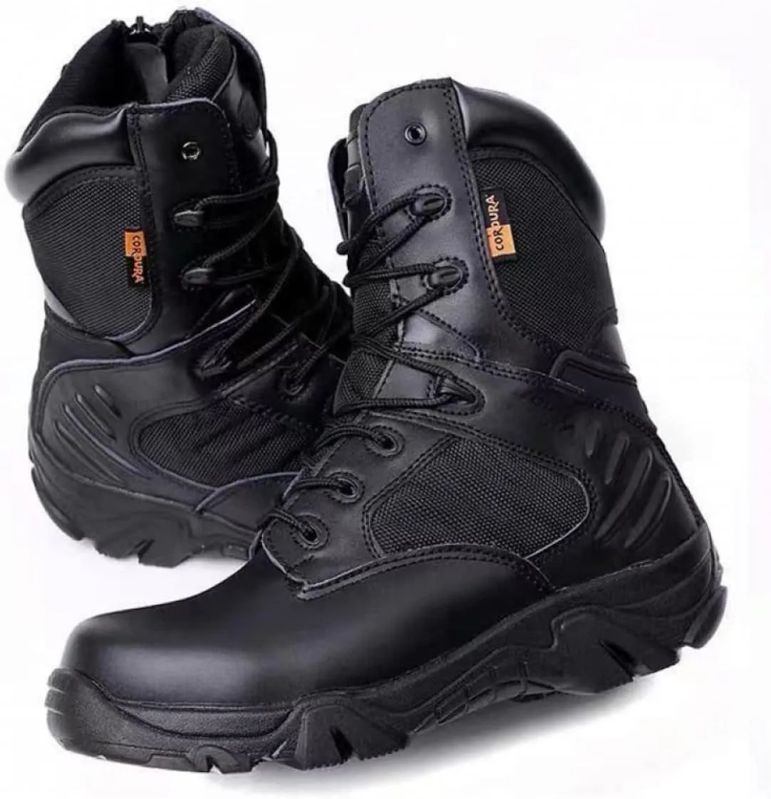 8 Inch Tactical Military Boots for Men & Women - Side Zipper Combat Work Shoes Hiking Trekking Mountaineerin Boots