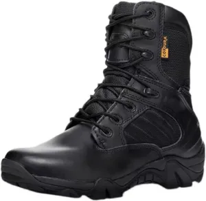 8 Inch Tactical Military Boots for Men & Women - Side Zipper Combat Work Shoes Hiking Trekking Mountaineerin Boots