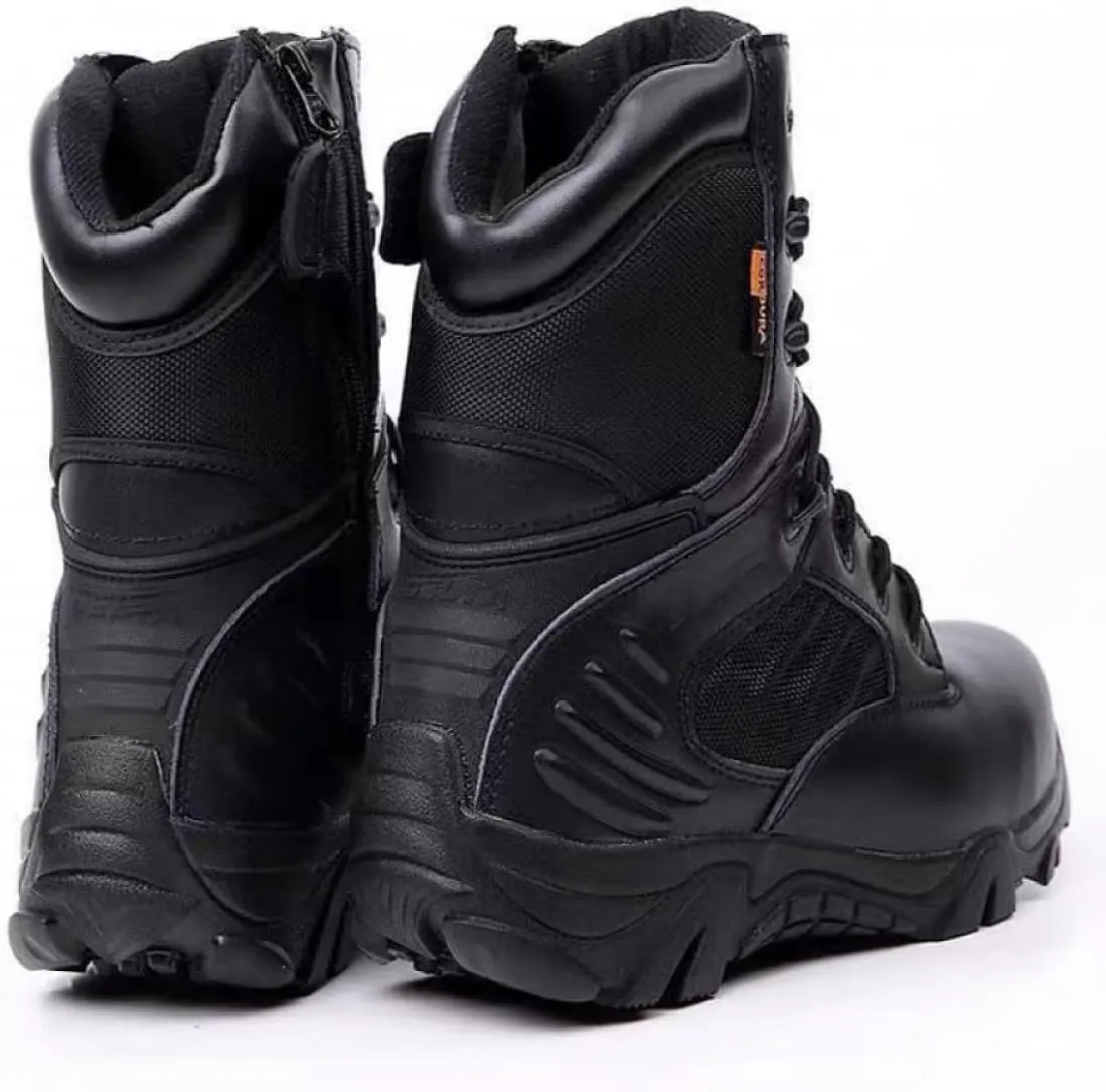 8 Inch Tactical Military Boots for Men & Women - Side Zipper Combat Work Shoes Hiking Trekking Mountaineerin Boots