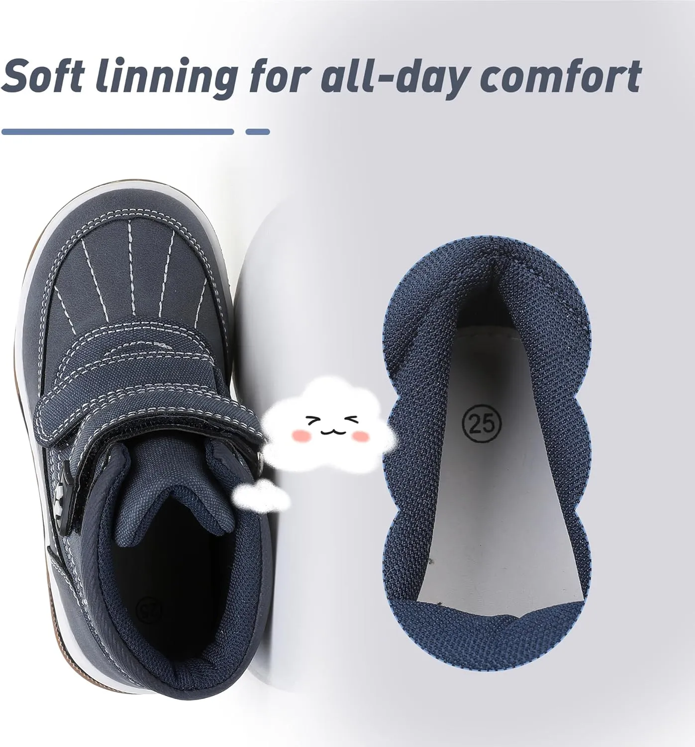 Ahannie Boys Girls Boots Toddler Kids Fall Winter Boots Water Resistant Outdoor Ankle Shoes(Toddler/Littler Kid)