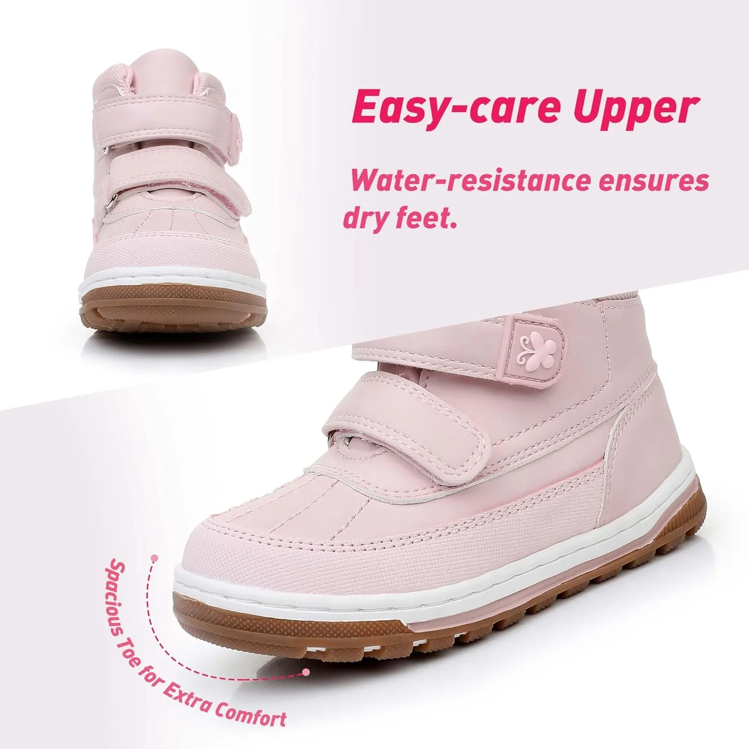 Ahannie Boys Girls Boots Toddler Kids Fall Winter Boots Water Resistant Outdoor Ankle Shoes(Toddler/Littler Kid)