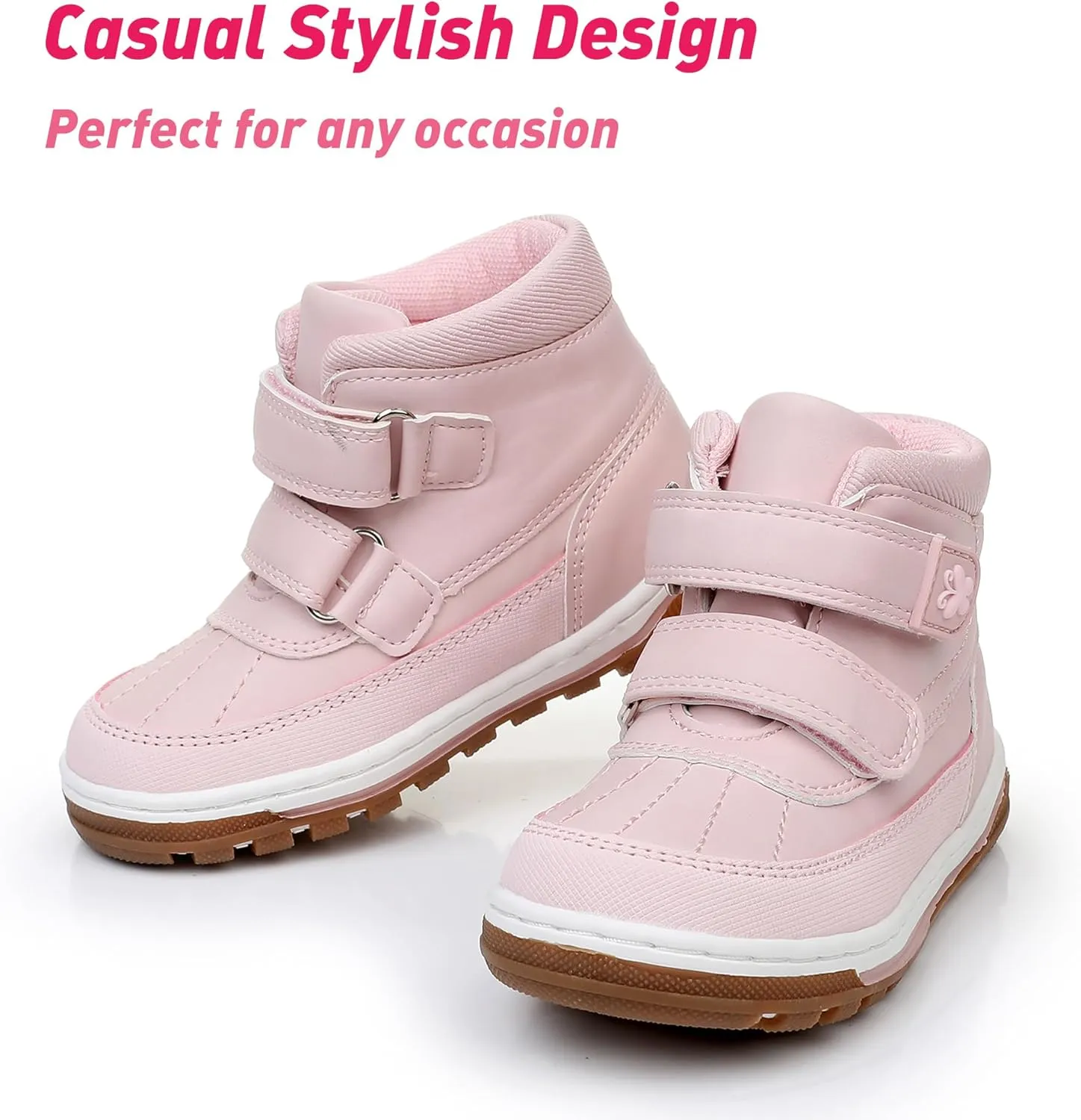 Ahannie Boys Girls Boots Toddler Kids Fall Winter Boots Water Resistant Outdoor Ankle Shoes(Toddler/Littler Kid)