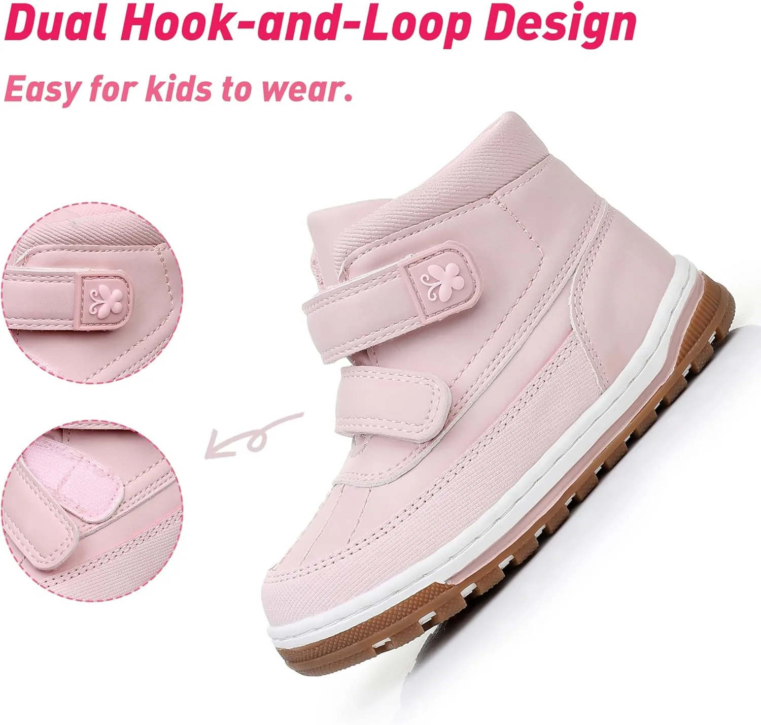 Ahannie Boys Girls Boots Toddler Kids Fall Winter Boots Water Resistant Outdoor Ankle Shoes(Toddler/Littler Kid)
