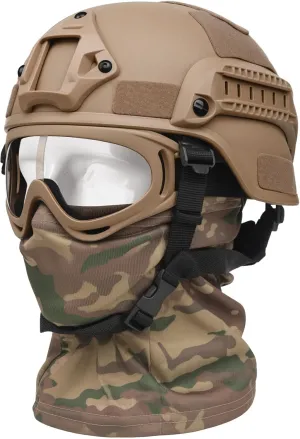 Airsoft Helmet,Black Tactical Helmet with Airsoft Accessories,Tactical Airsoft Gear