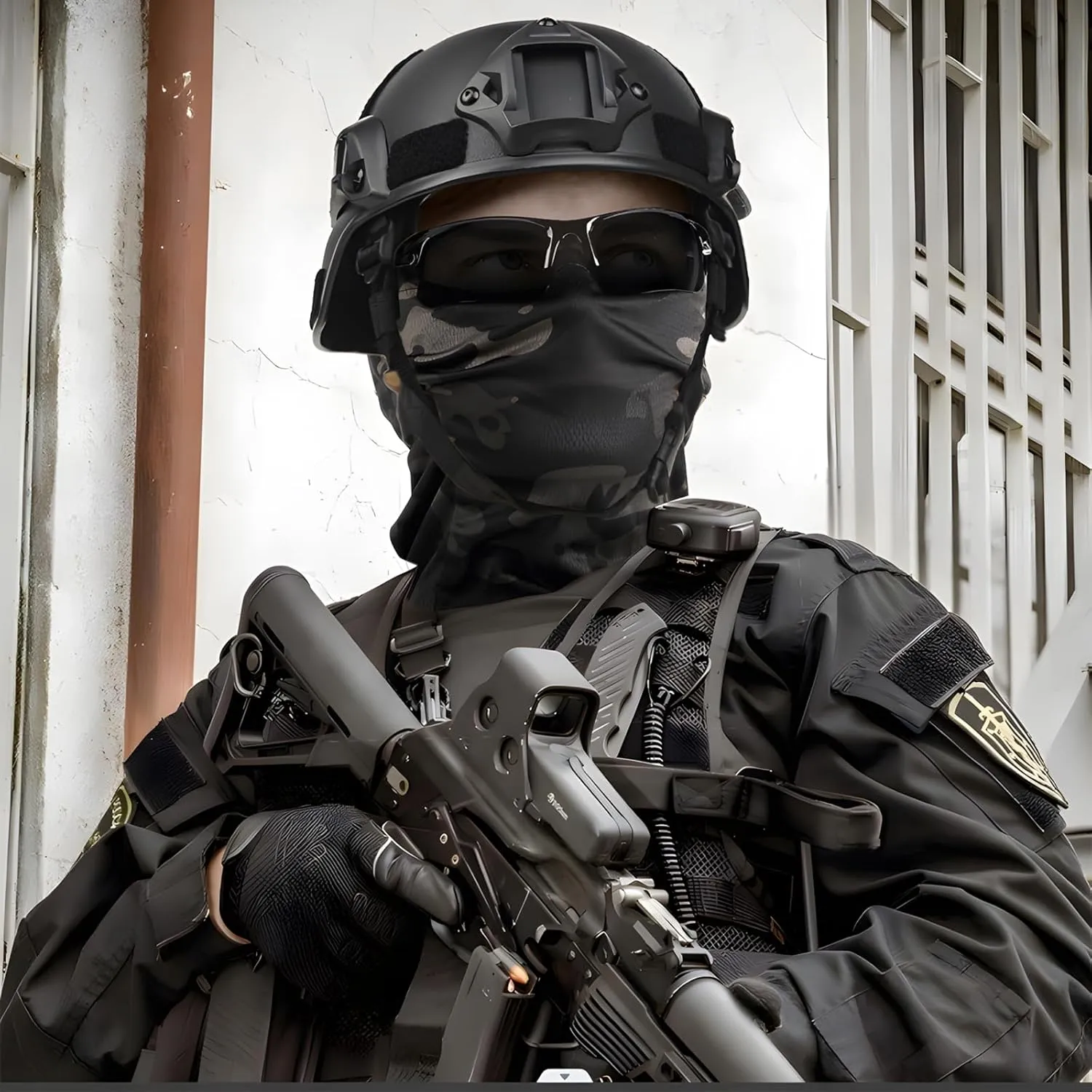 Airsoft Helmet,Black Tactical Helmet,Airsoft Mask Mesh,Elastic Balaclava Mask, Anti Fog Airsoft Goggles, Tactical Full Face Protection, Airsoft Accessories,Military Gear