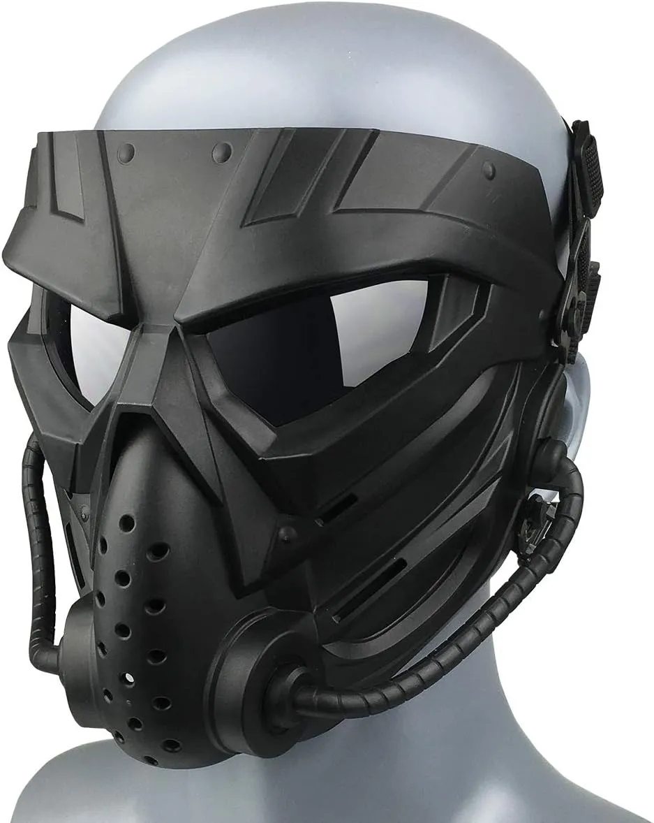 Airsoft Skull Mask Balaclava MaskCombination Suit, Cyberpunk Tactical Mask Outdoor Riding Halloween Mask, for Cosplay CS Game