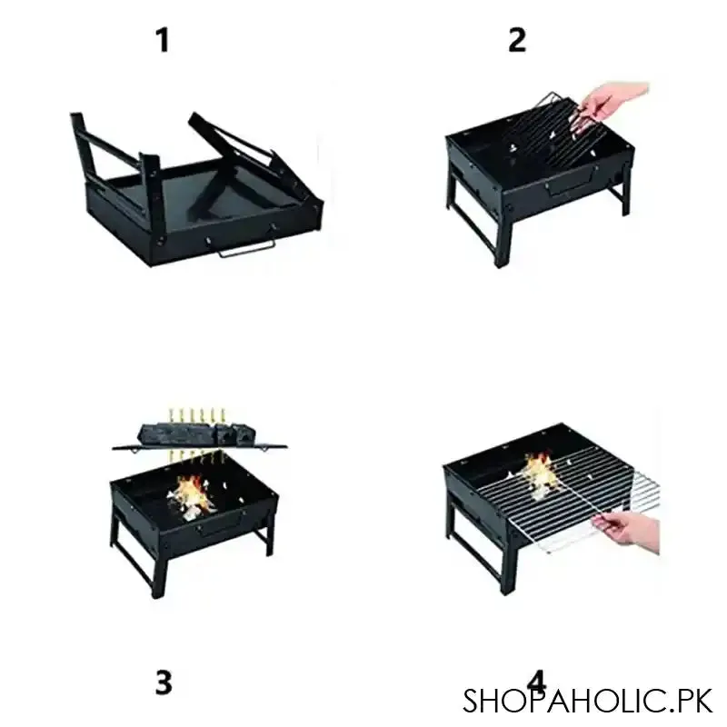 AJF Barbecue/BBQ Grill, 14.17 X 11.42 X 2.68 Inches, Portable, Easy To Carry & Clean, Ideal For Camping, TL-353