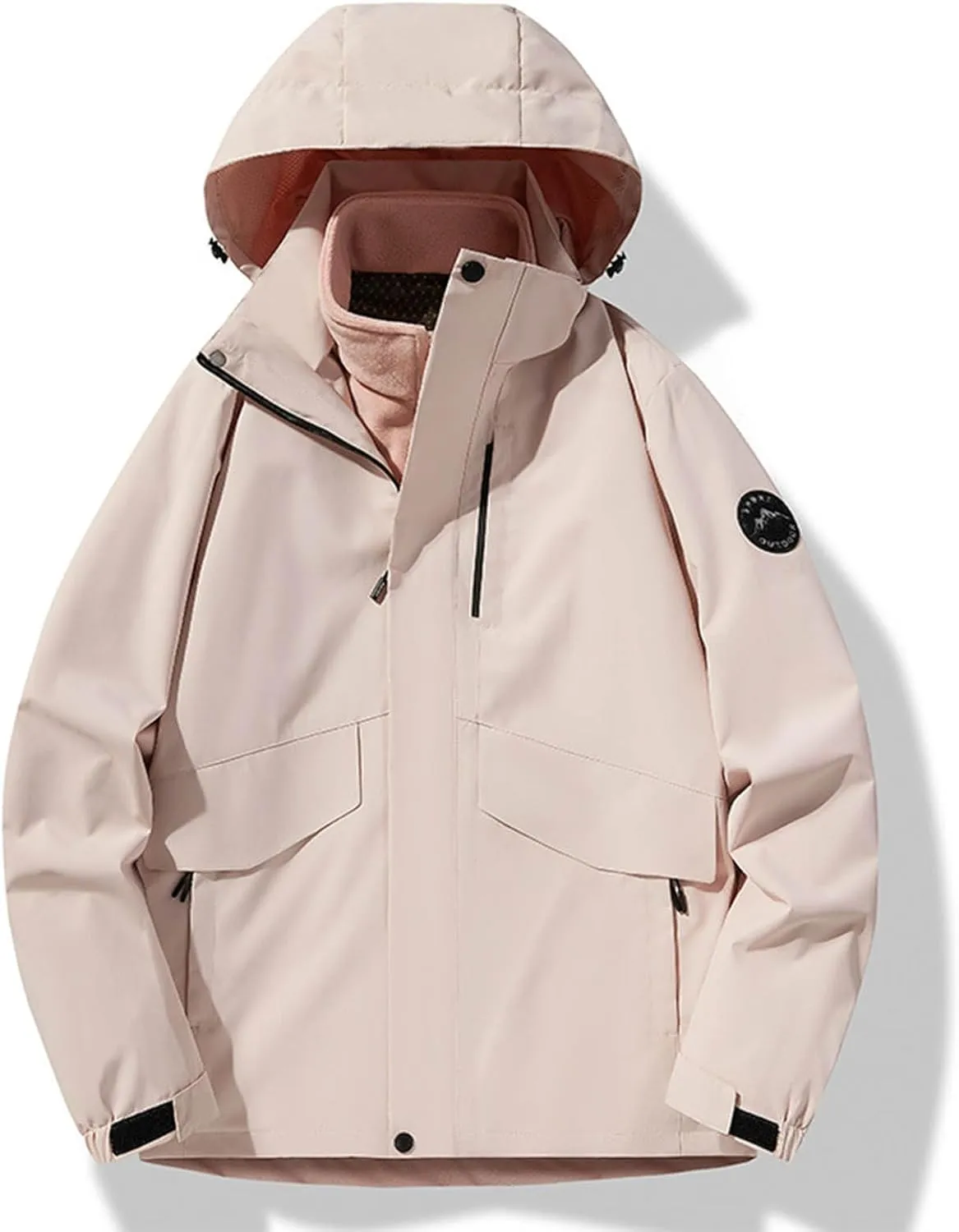 Akklian Women's Waterproof Outdoor Snowboard Breathable Ski Jacket Winter Warm Fleece Lined Windbreaker Zip Up Hooded Jacket