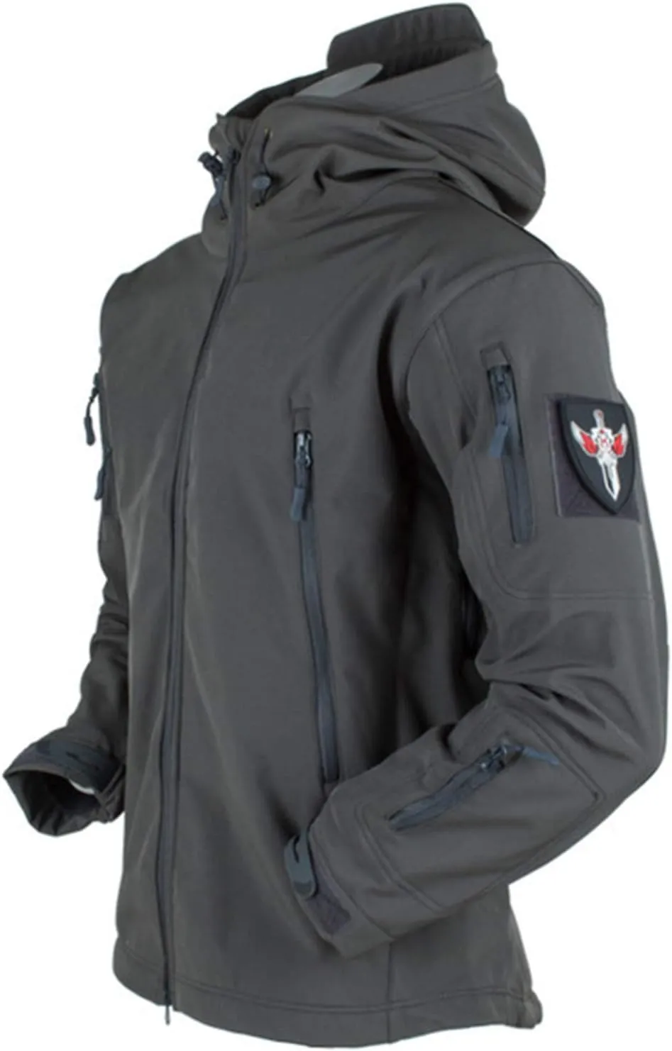 All-Weather Military-Grade Tactical Jacket,Men's Hooded Tactical Jacket Water Resistant Soft Shell Snow Ski Coats