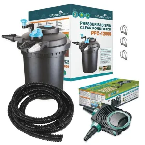 AllPondSolutions Pressurised Pond Filter Kit PFC-12000 & AquaECO-10000
