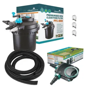 AllPondSolutions Pressurised Pond Filter PFC-8000/ ECO 6000 Pump Complete Kit