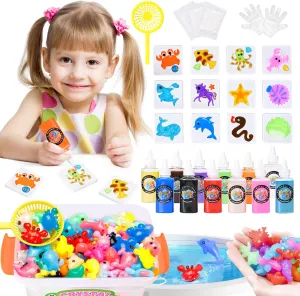 ALLROAD Aqua Water Fairy Gel Kit for Kids - Magic Toy Elf Kits -Waters Animal Pets - DIY Squishy Toys Maker Set - Arts and Crafts for Kids 4-6 - Birthday Gifts