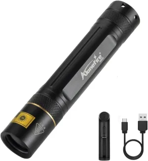 ALONEFIRE SV003 10W 365nm UV Flashlight Portable USB Rechargeable Woods Lamp Black Light for Pet Urine Detection, Resin Curing, Scorpion, Fishing, Minerals, Cure Glue, Bed Bugs with Battery, Charger