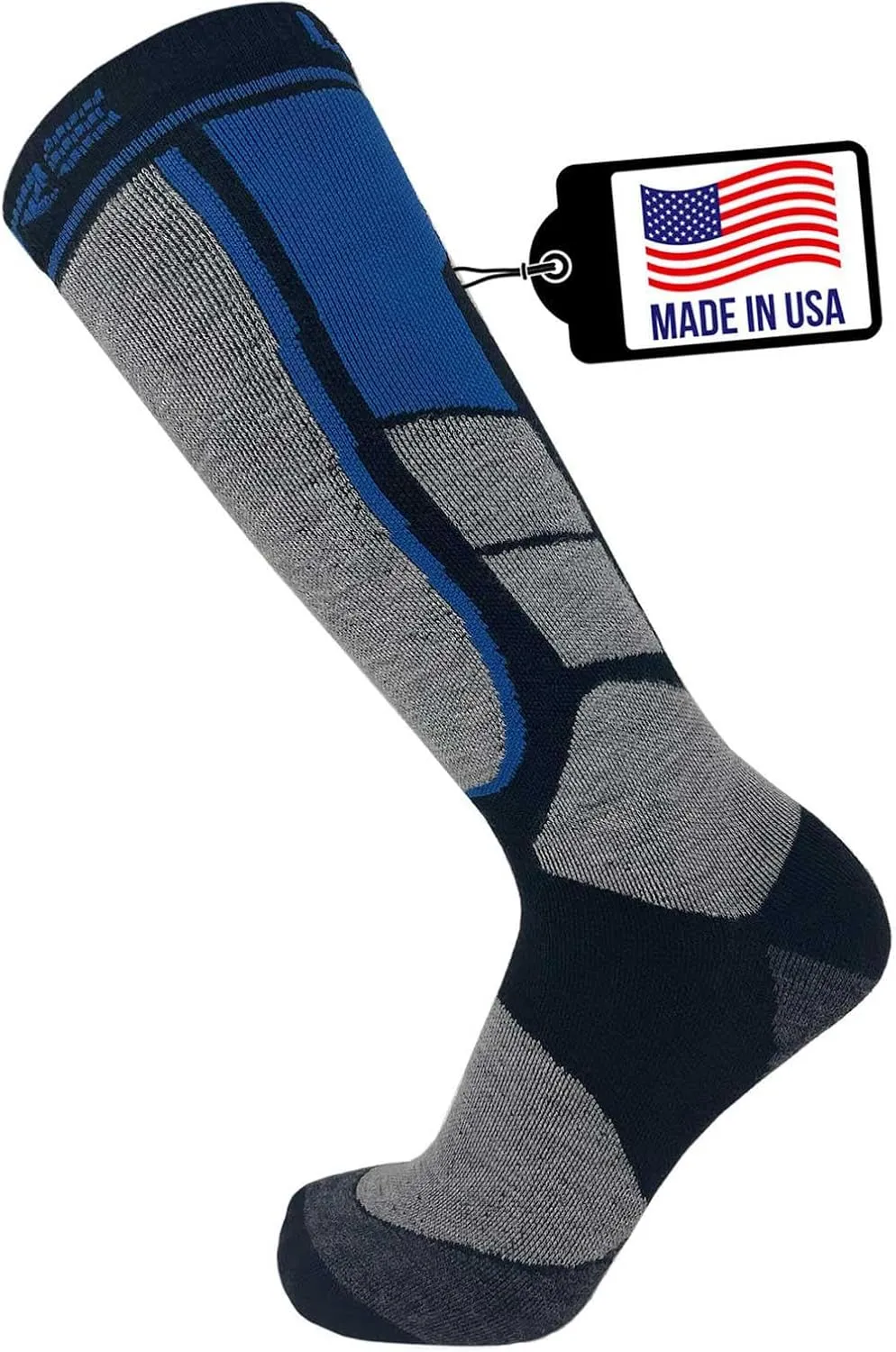 Alpaca Wool Ski Socks - Made in USA, Winter Weather Lightweight Skiing and Hunting Socks for Men and Women