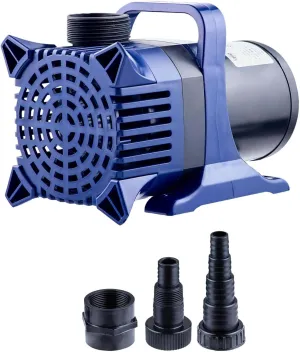 Alpine Corporation 2100 GPH Submersible Water Pump with 33 FT Cord and Adapters for Ponds, Fountains, Waterfalls, and Water Circulation, 192 Watts 20 FT Lift Quiet Operation Vertical/Horizontal
