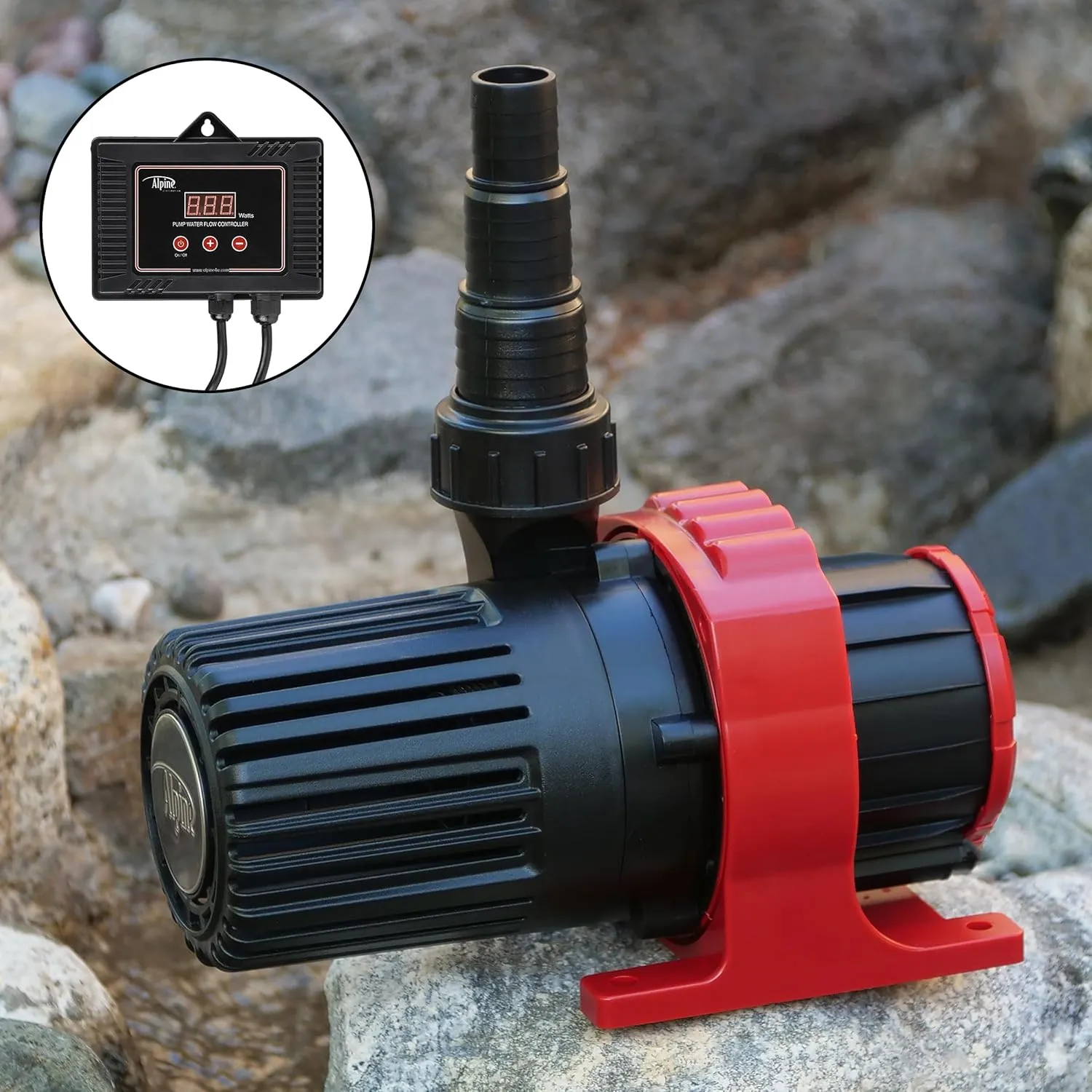 Alpine Corporation Eco-Twist Energy-Saving 5300GPH Pond Pump with Controller and 33-ft. Cord