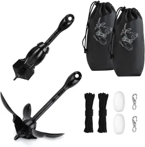 Alpinista Kayak Anchor,3.5 lb Portable Folding Boat Anchor Kit with 40 ft Marine Rope for Kayak, Canoes, Fishing, and Paddle Board Accessories