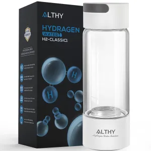 ALTHY Molecular Hydrogen Water Generator Hydrogen Water Bottle,Glass Flask, SPE PEM Technology Ionizer with Inhaler Adapter