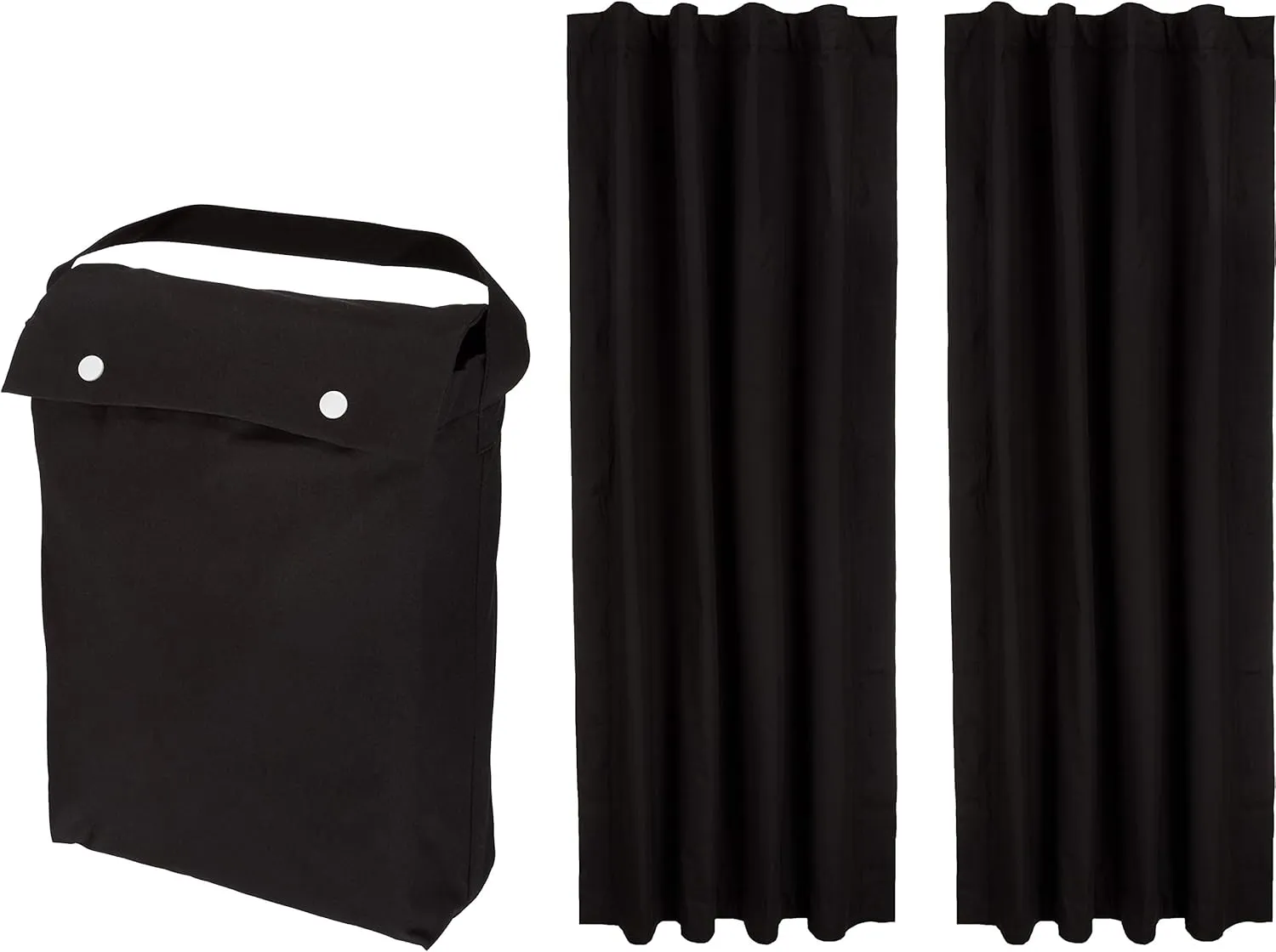 Amazon Basics Portable Blackout Curtain Shade with Suction Cups, 50" x 78", 2-Pack, Black