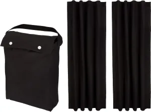 Amazon Basics Portable Blackout Curtain Shade with Suction Cups, 50" x 78", 2-Pack, Black