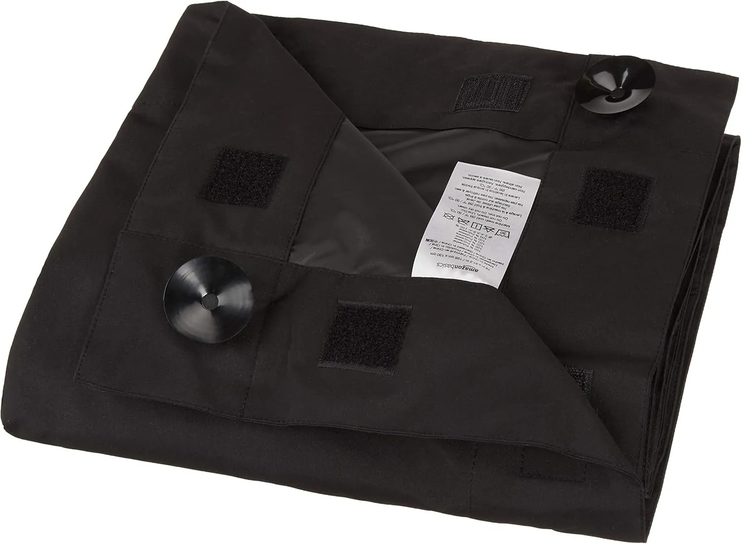 Amazon Basics Portable Blackout Curtain Shade with Suction Cups, 50" x 78", 2-Pack, Black