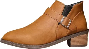 AMDBEL Booties for Women Dressy 2024 Ankle Booties Low Chunky Stacked Heel Round Toe Booties Fashion Casual Fall Winter Shoes