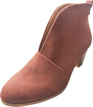 AMDBEL Boots for Women Ankle Booties,Women's Fashion Closed Toe Slip on V Cut Ankle Booties Winter Fall Chunky Low Heel Shoes
