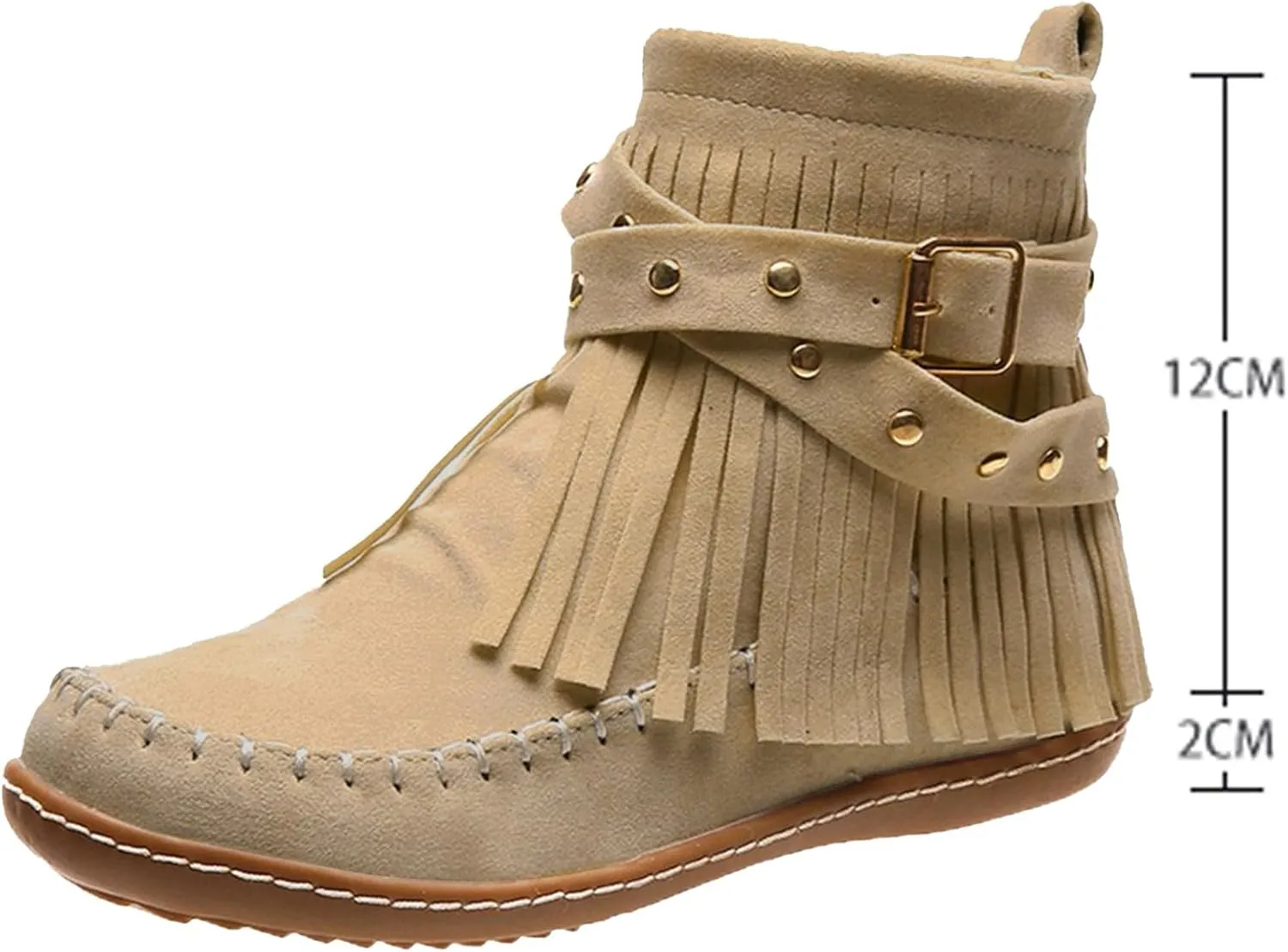 AMDBEL Fall Boots for Women 2024, Women's Ankle Boots Retro Round Toe Short Tassel Zipper Winter Ladies Booties Shoes