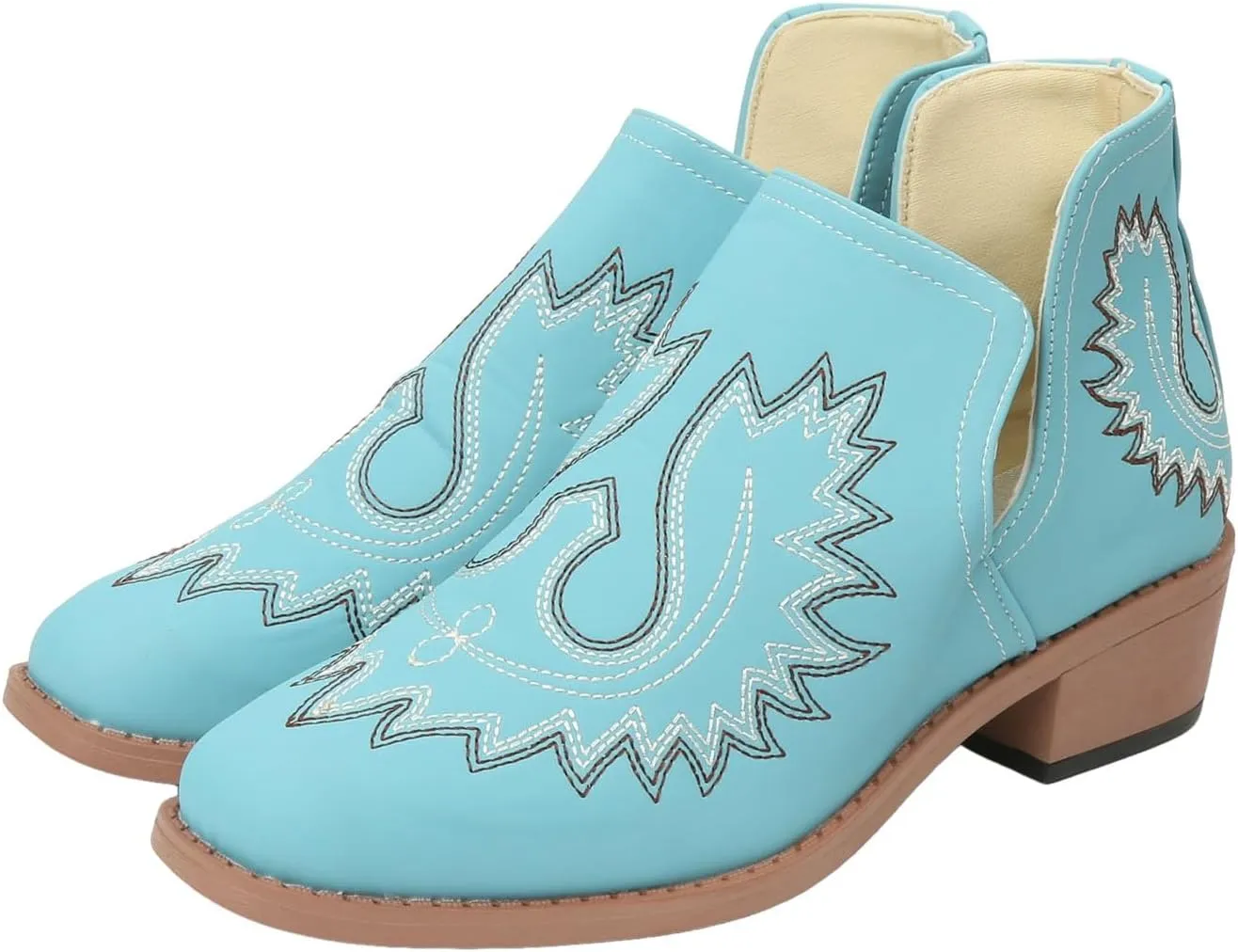 AMDBEL Fall Boots for Women 2024, Women's Ankle Boots Slip On Low Heel Stylish Western Short Boots Fall Winter Shoes