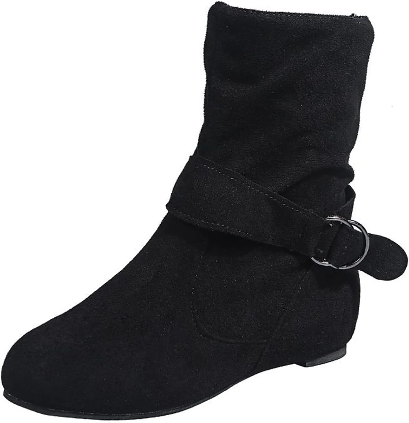 AMDBEL Fall Boots for Women 2024, Women's Boots Round Toe Mid Calf Boots Side Zipper Suede Winter Ladies Walking Shoes