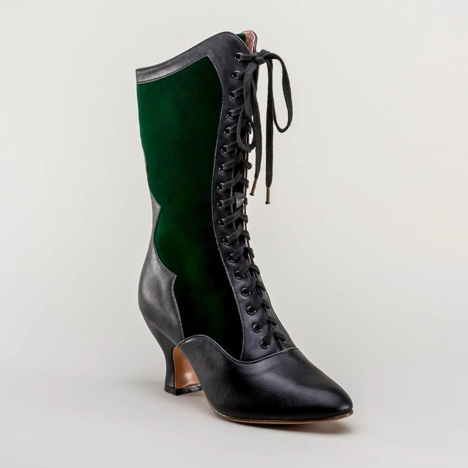 AMDBEL Mid Calf Boots for Women High Heel Fall Boots for Women 2024 Lace Up Sexy High Heel Pointed Toe Boots Winter Shoes
