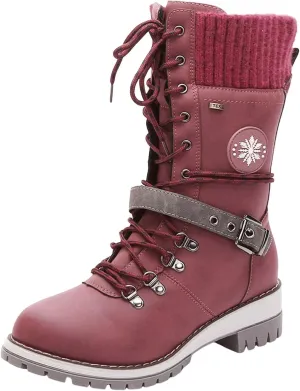 AMDBEL Mid Calf Boots for Women Low Heel Fall Boots for Women 2024 Fashion Lace Up Boots Winter Ankle Booties Ladies Shoes