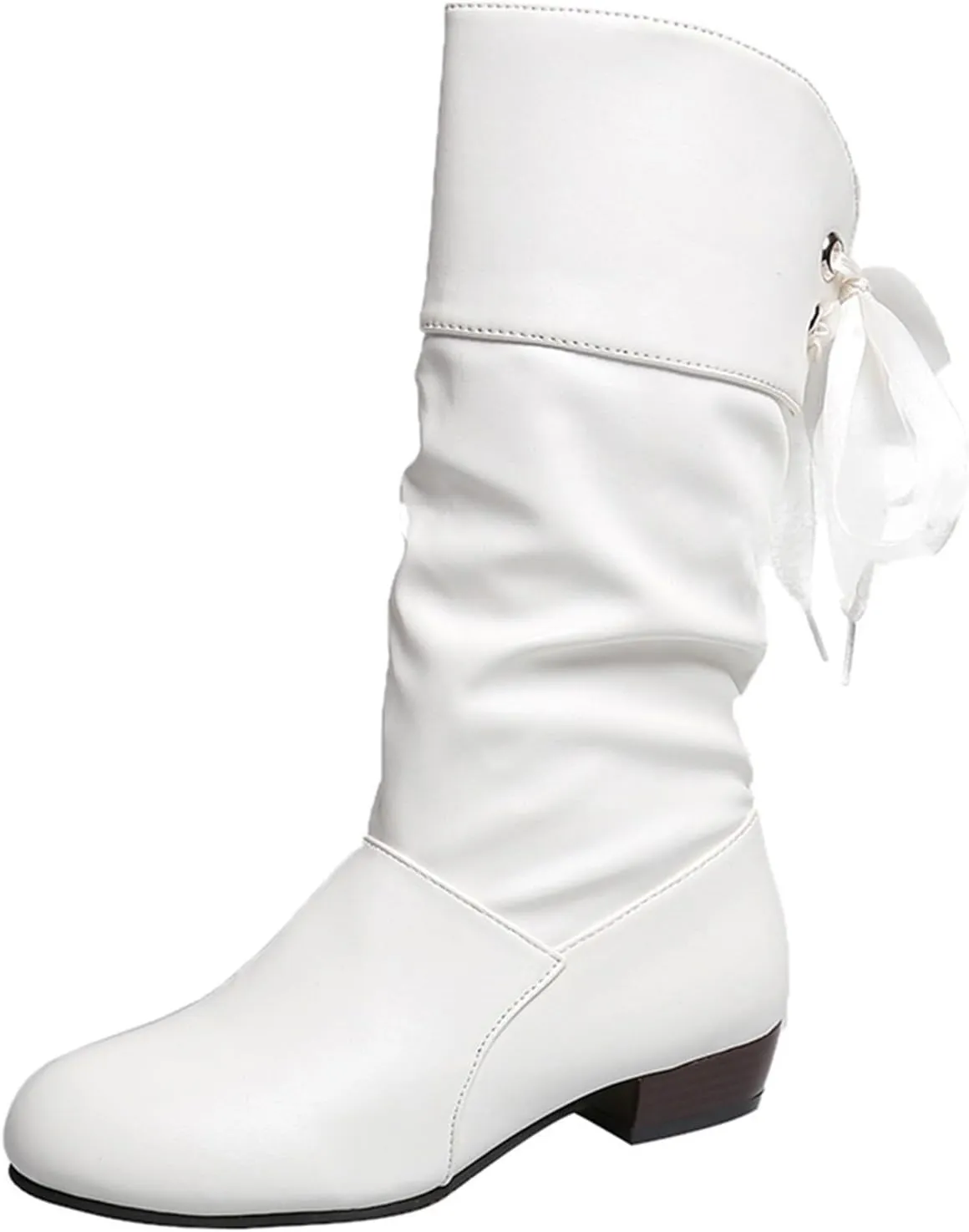 AMDBEL Mid Calf Boots for Women Low Heel Fall Boots for Women 2024 Winter Long Riding Boots Casual Knee High Booties Shoes