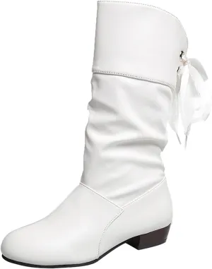 AMDBEL Mid Calf Boots for Women Low Heel Fall Boots for Women 2024 Winter Long Riding Boots Casual Knee High Booties Shoes