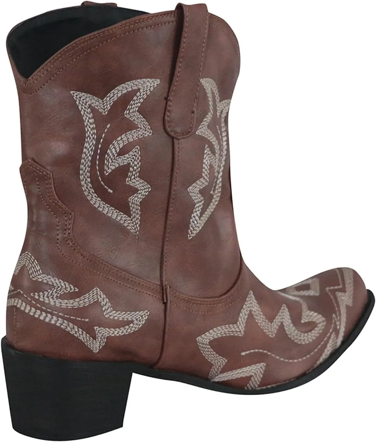 AMDBEL Mid Calf Boots for Women Low Heel Fall Boots for Women 2024 Winter Pointed Toe Western Cowboy Boots Fashion Shoes