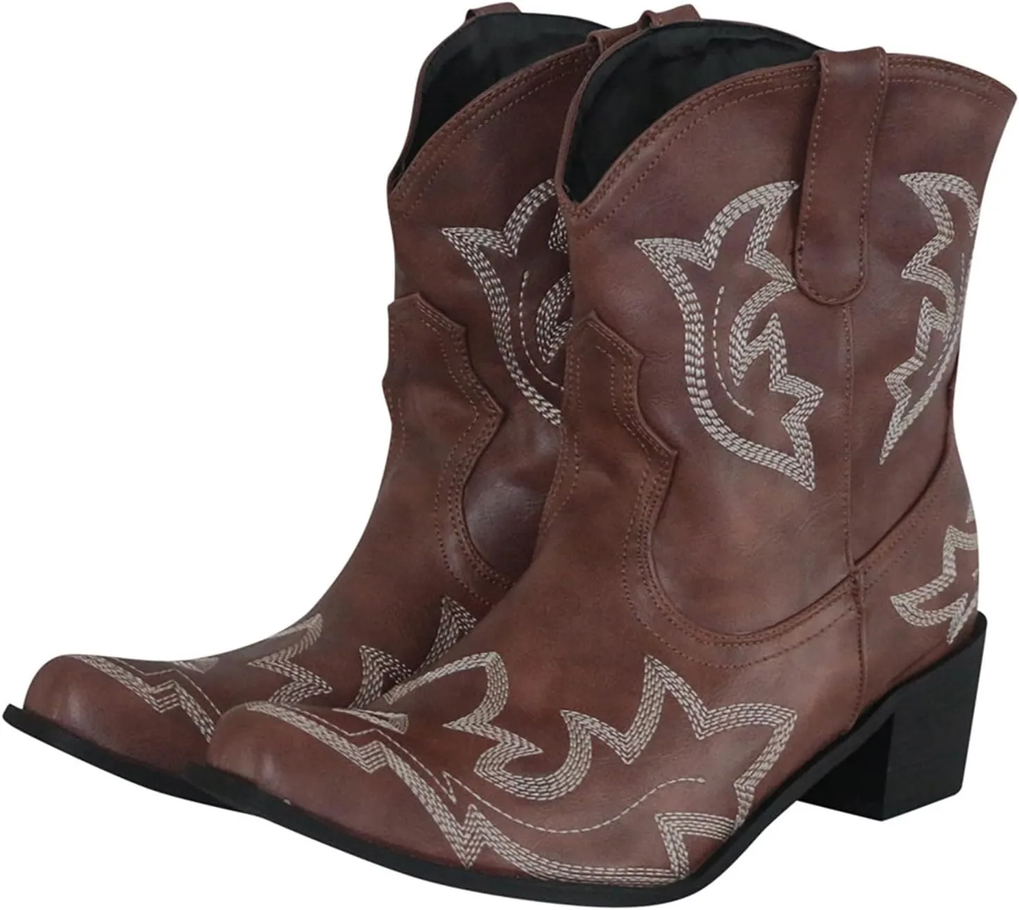 AMDBEL Mid Calf Boots for Women Low Heel Fall Boots for Women 2024 Winter Pointed Toe Western Cowboy Boots Fashion Shoes