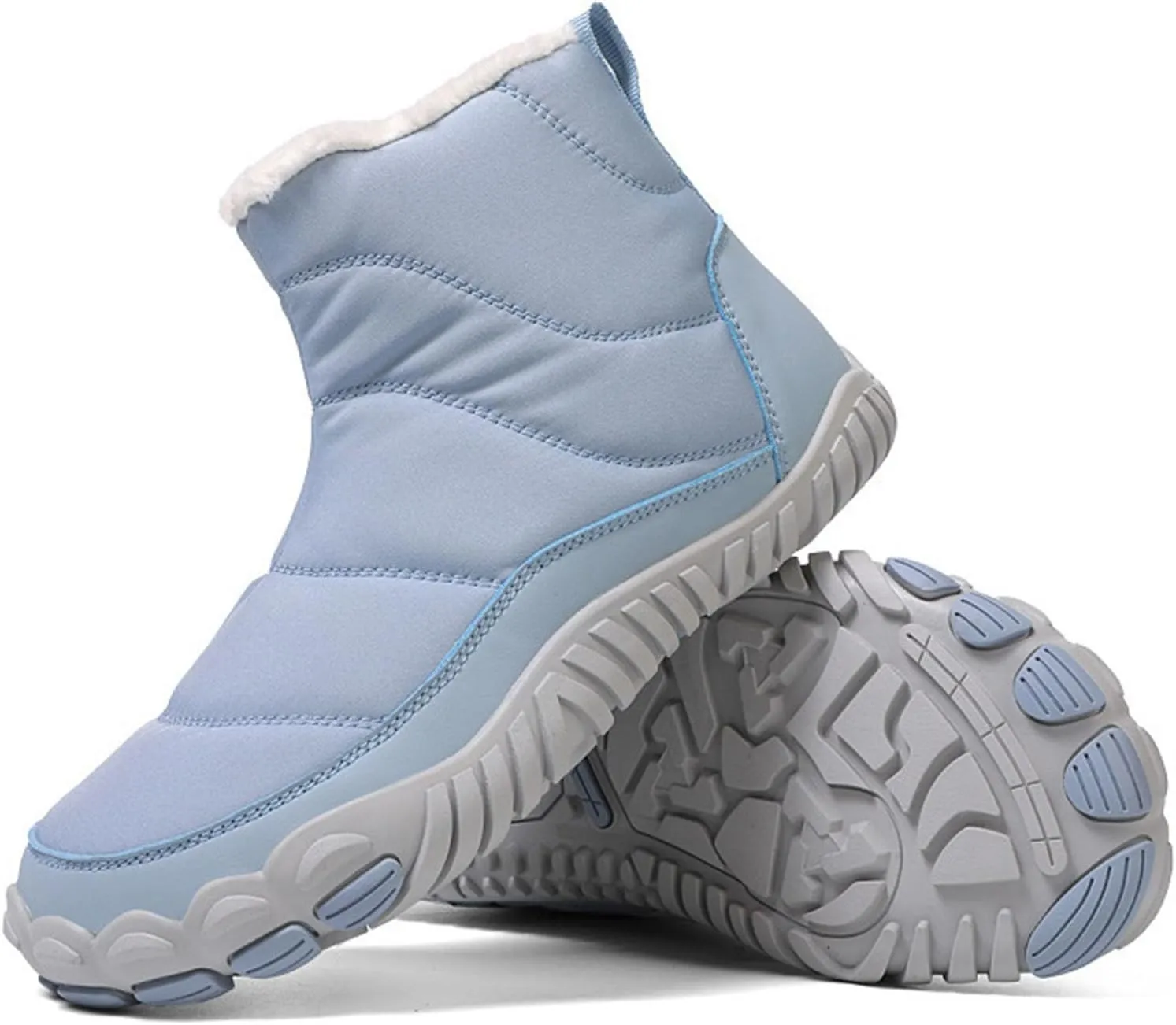 AMDBEL Snow Boots for Women Men Winter Footwear Barefoot Shoes Wide Toe Box Walking Snow Boots Warm Sneakers Shoes