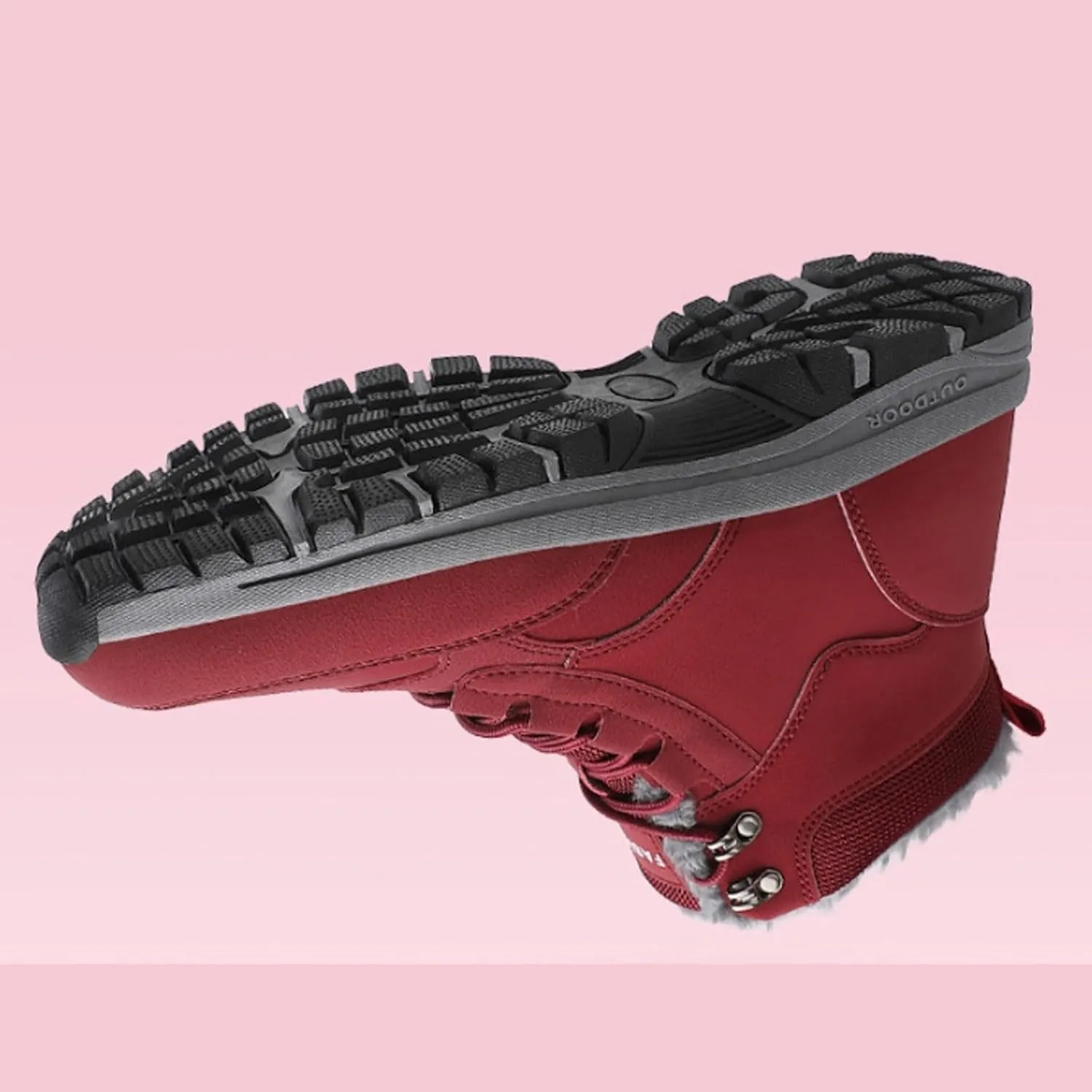 AMDBEL Snow Boots for Women Men Winter Warm Fur lined Boots Anti-Slip Comfortable Ankle Boots Cold Weather Boots Sneakers