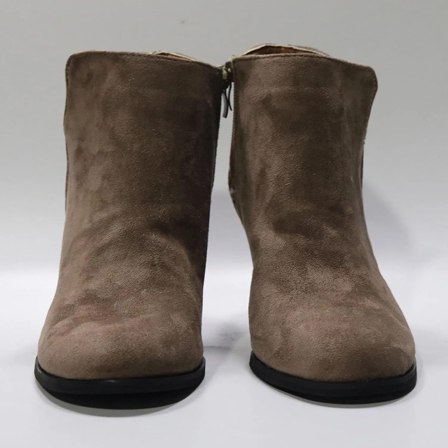 AMDBEL Wedge Boots for Women Ankle Booties,Women's Ankle Boots Suede Side Zipper Ankle Boots Thick Heel Round Toe Boots Shoes