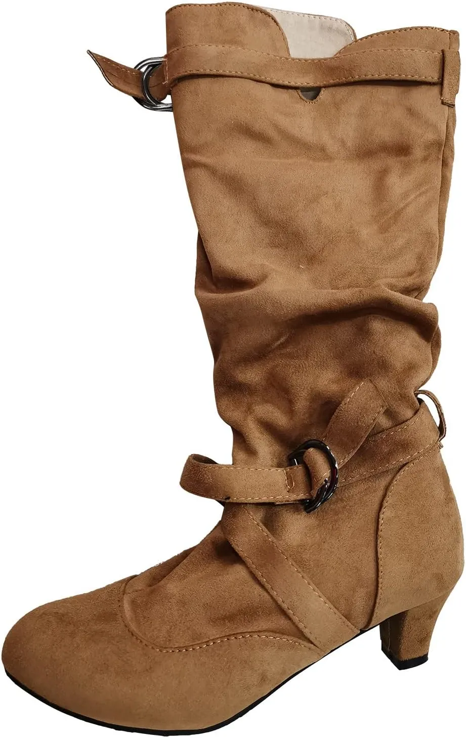 AMDBEL Wide Calf Boots for Women High Heel Womens Fall Boots 2024 Winter Slip On Pointed Toe Boots Fashion Booties Shoes