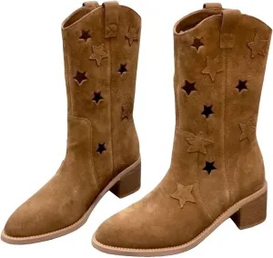 AMDBEL Winter Boots for Women 2024 Ankle Booties Low Heel Mid Calf Boots Fashion Cowboy Boots Pointed Toe Fall Winter Shoes