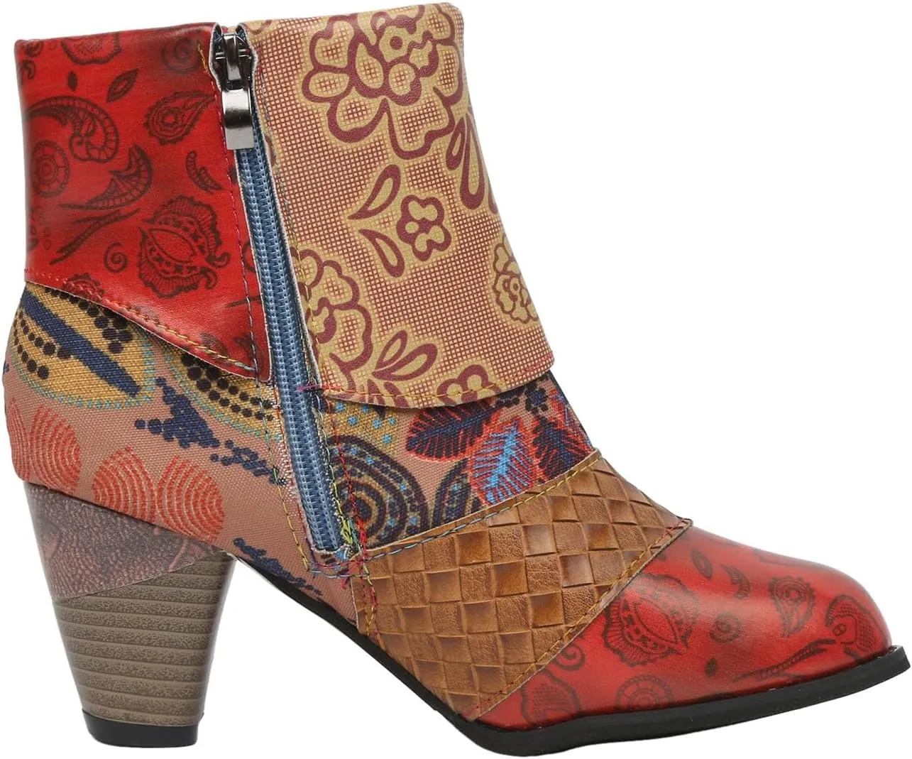 AMDBEL Winter Boots for Women 2024 Ankle Boots Chunky High Heel Booties Fashionable Short Boots Winter Shoes