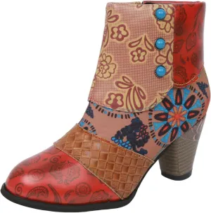 AMDBEL Winter Boots for Women 2024 Ankle Boots Chunky High Heel Booties Fashionable Short Boots Winter Shoes