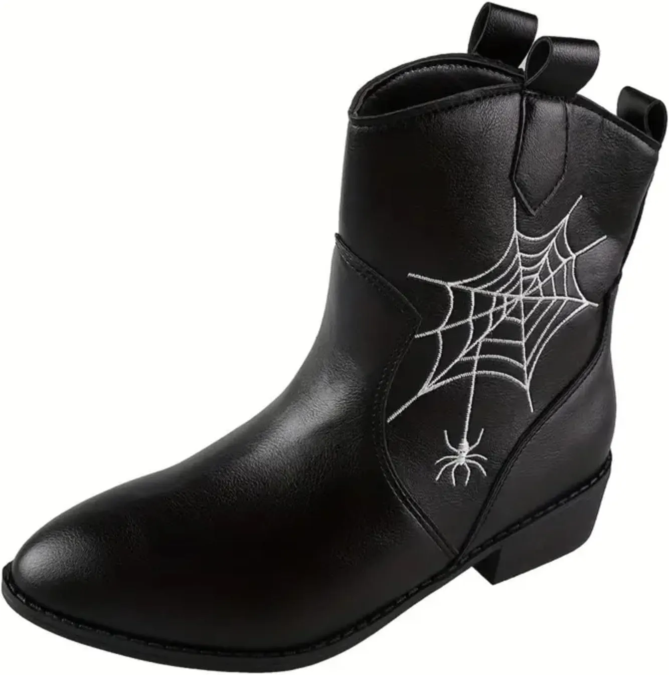 AMDBEL Winter Boots for Women 2024 Ankle Boots Low Heel Ponited Toe Slip On Boots Ladies Party Short Booties