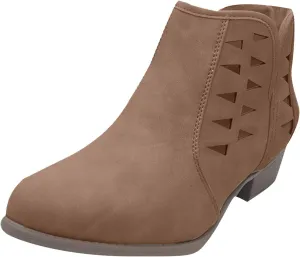 AMDBEL Winter Boots for Women 2024 Ankle Boots Low Heel Round Toe Hollow Out Boots Casual Ladies Walking Booties