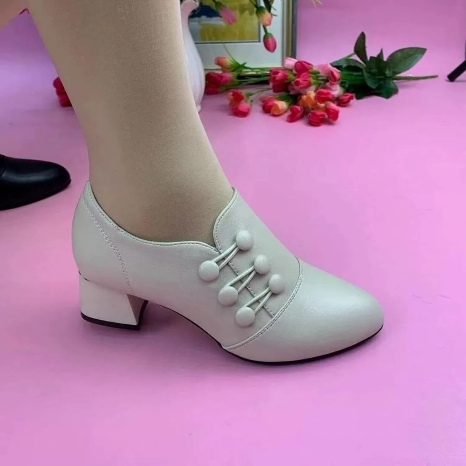 AMDBEL Womens Boots Ankle, Women's Ankle Boots Low Chunky Low Heel Comfortable Round Toe Short Boots Winter Shoes